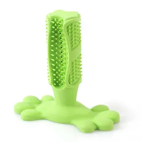 126mm*125mm green Dog Pet Toothbrush Toy Clean Teeth Brushing Stick Brush Mouth Chewing Cleaner AZ22935