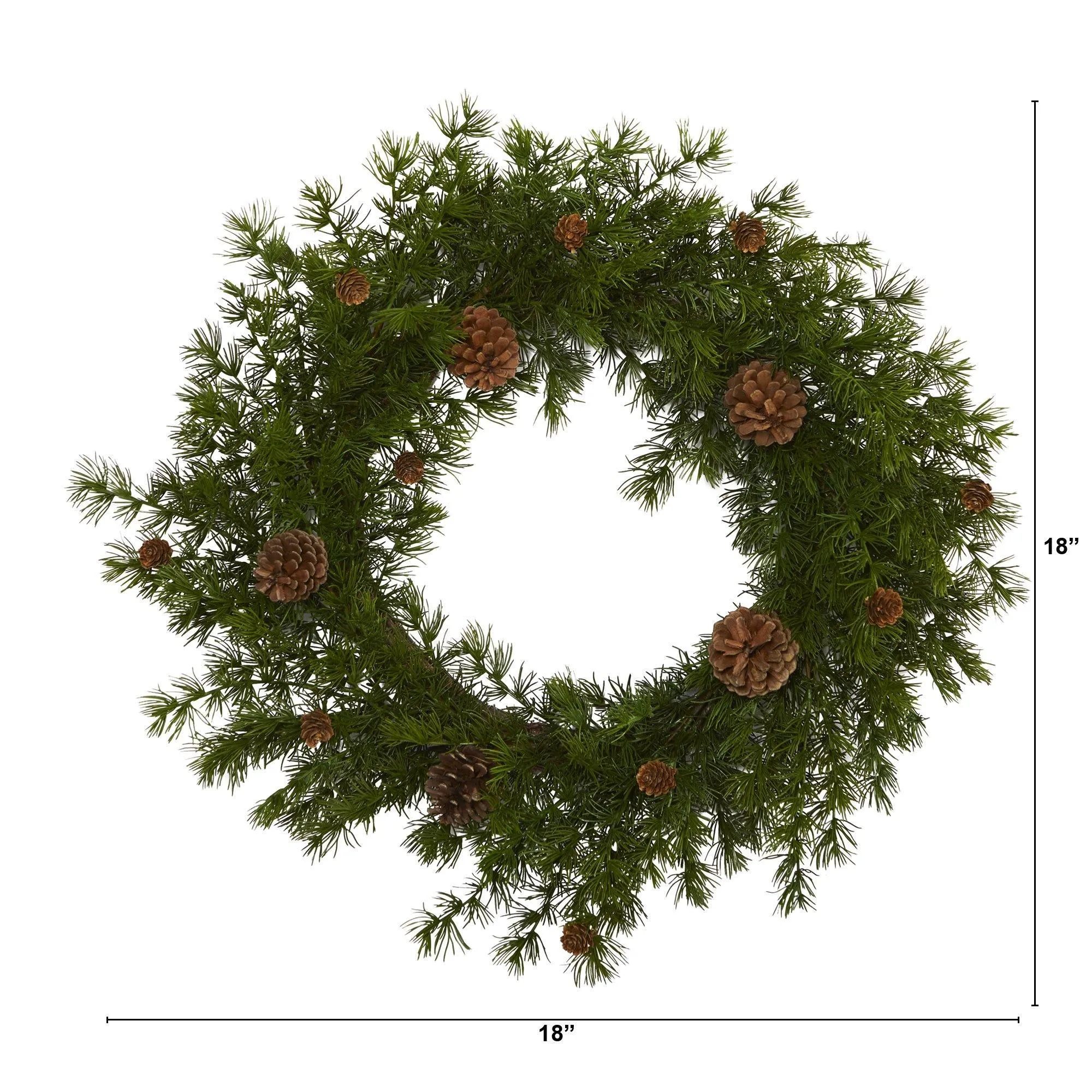 18” Alpine Pine and Pine Cone Artificial Wreath