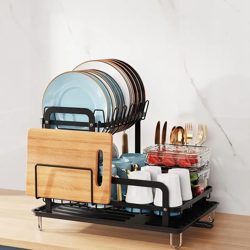 2-Tier Dish Drying Rack for Kitchen Counter