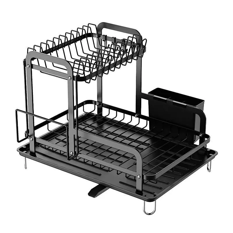 2-Tier Dish Drying Rack for Kitchen Counter