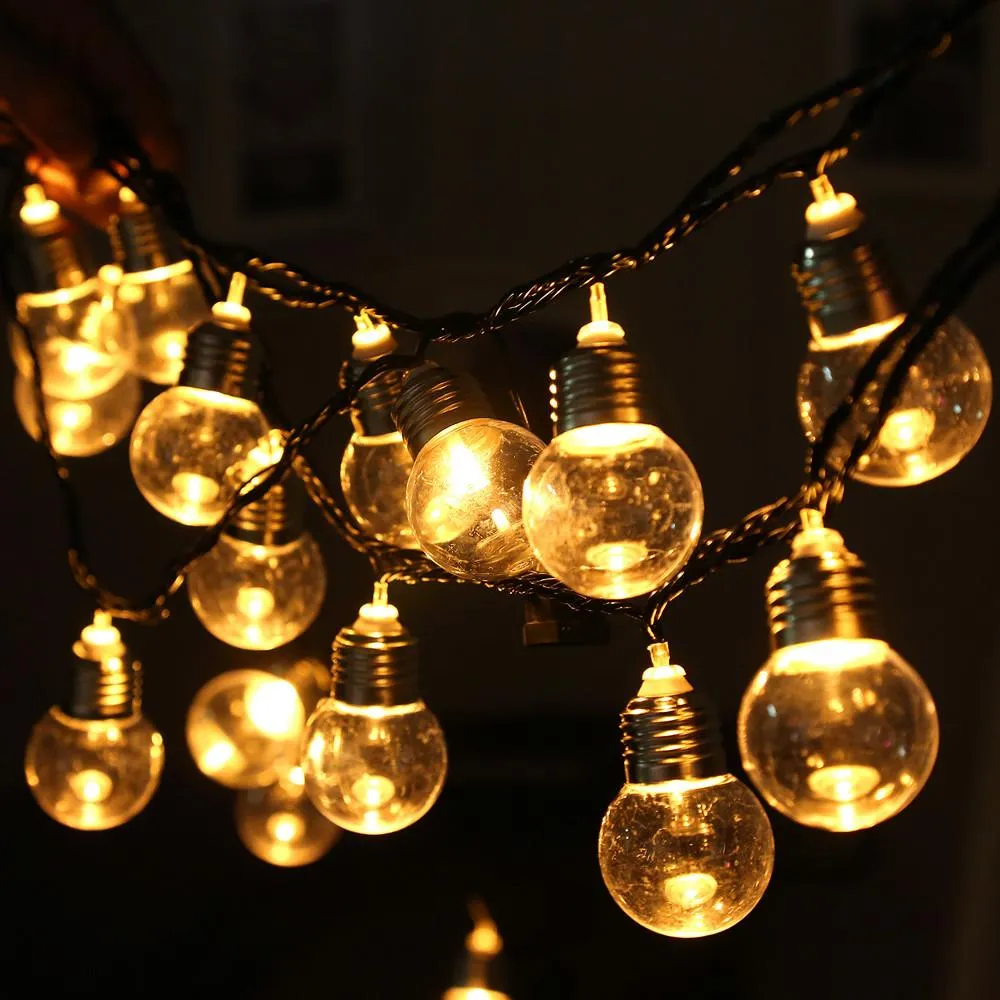 220V 20 LED Light Bulb Ball String Fairy Lights For Bedroom