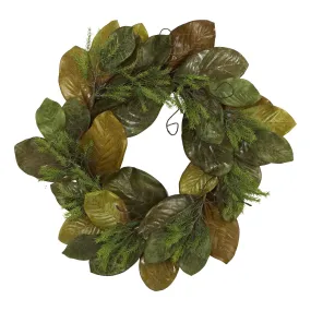 26” Magnolia Leaf Artificial Wreath