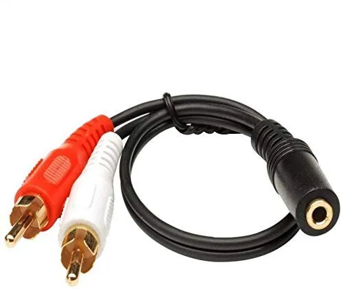 3.5mm Female Stereo Jack To 2 Rca Male Plugs Cable