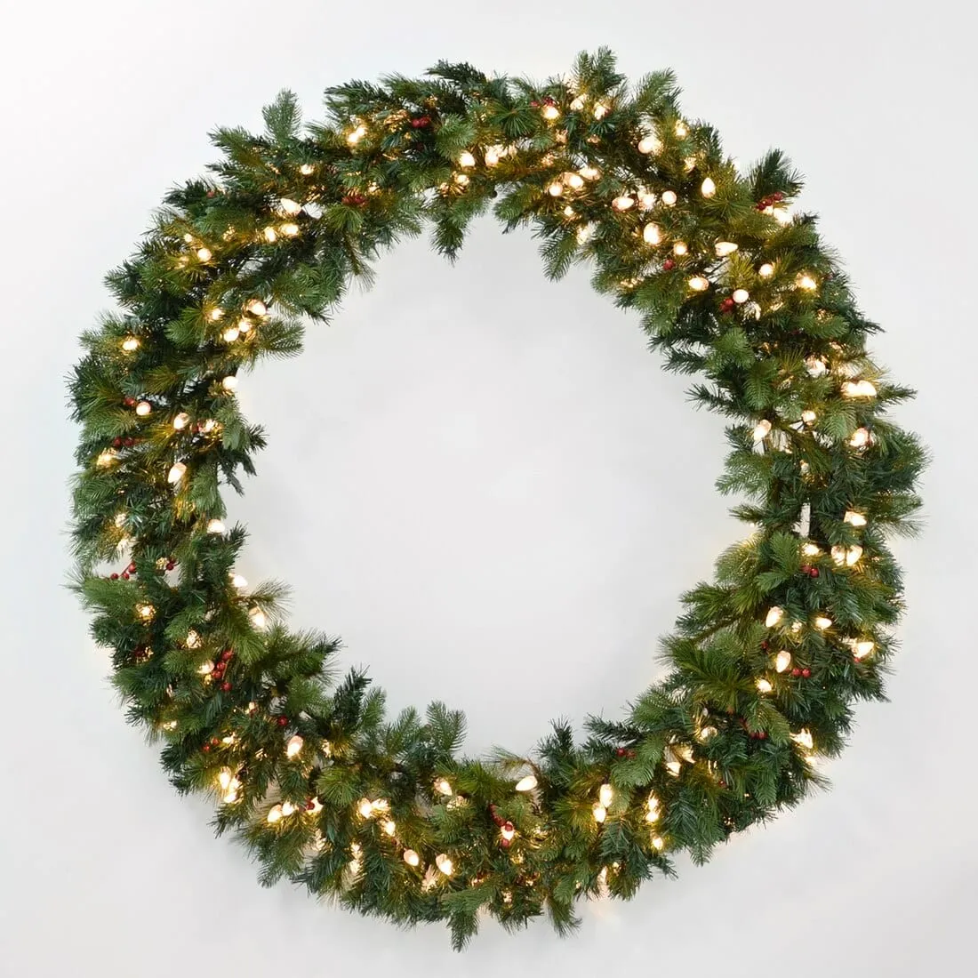 60"/40" Giant Pre-Lit LED Christmas Wreath Outdoor Decoration