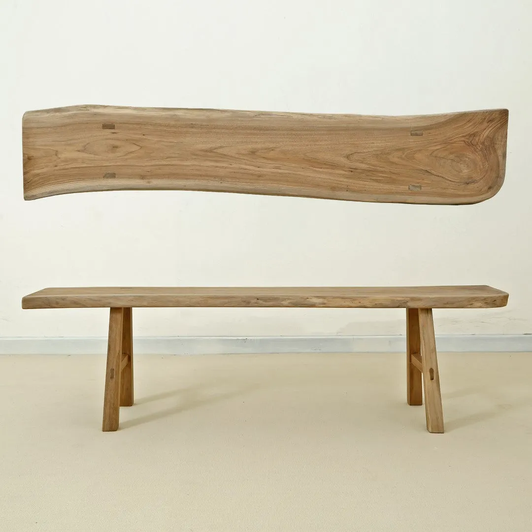 65" Live Edge Walnut Wood Bench - Unique Natural Finish, Stylish and Functional Home Accent Piece