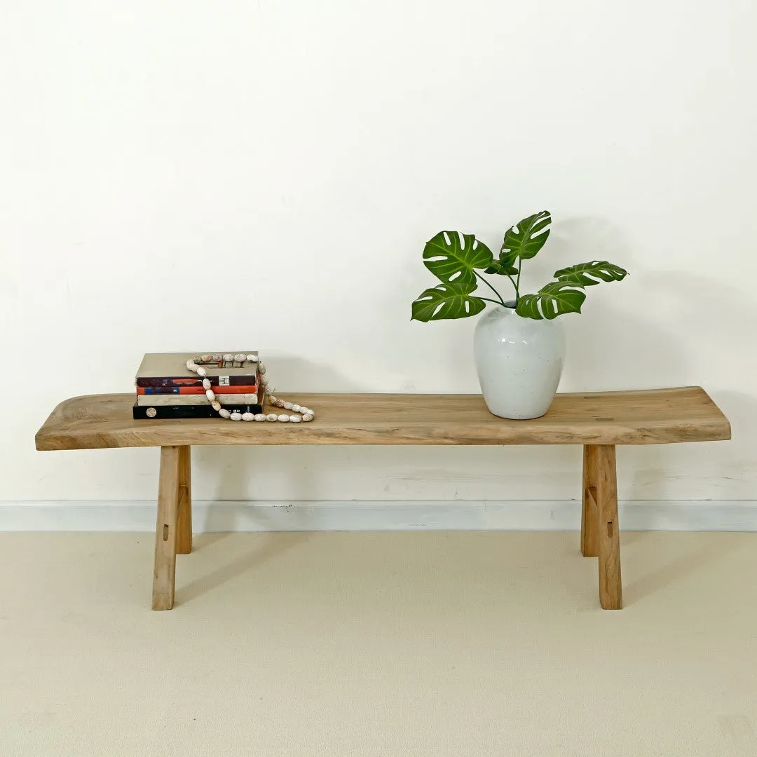 65" Live Edge Walnut Wood Bench - Unique Natural Finish, Stylish and Functional Home Accent Piece