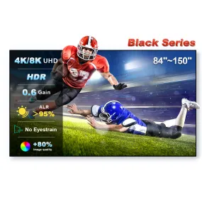 84''-150'' Nothing Projector Black Series ALR/CLR Ultra Short Throw Projector Screen