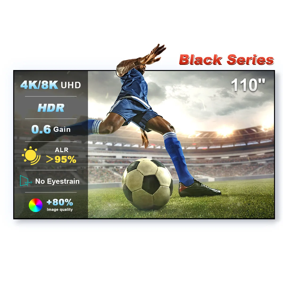 84''-150'' Nothing Projector Black Series ALR/CLR Ultra Short Throw Projector Screen