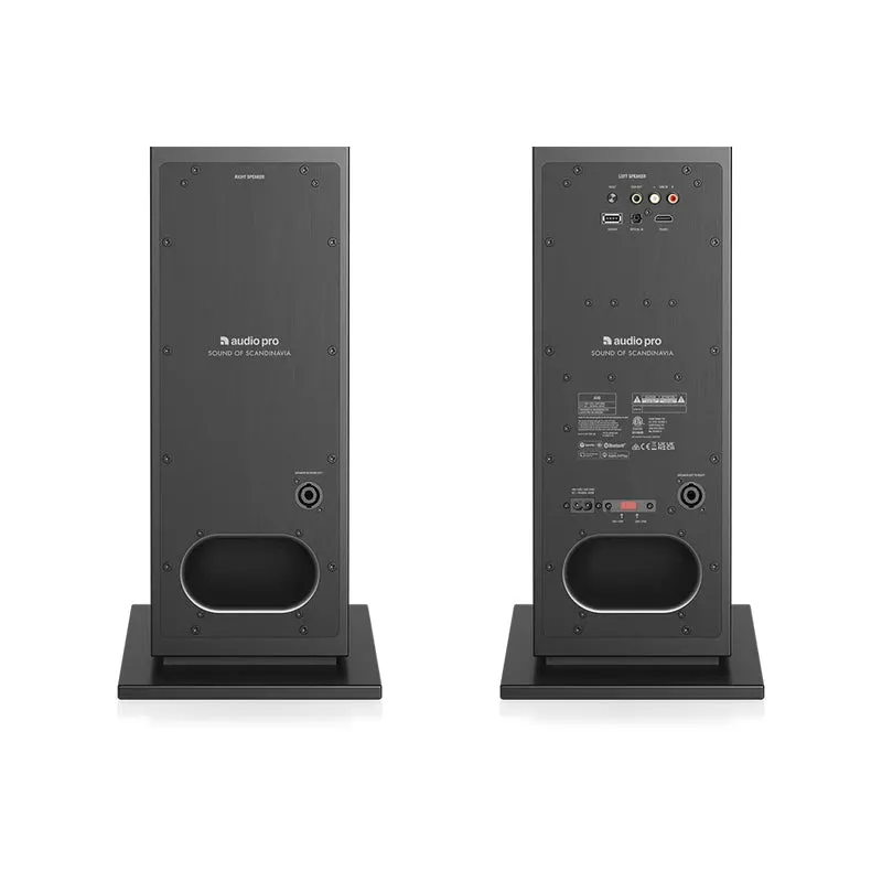 Audio Pro A48 Wireless Multi-Room Bluetooth Floorstanding Speakers Pair Black