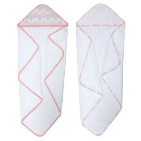 Baby Treasures® Baby Hooded Towel Set - Pink Trim 2 pack