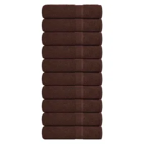 Bath Towels 10 pcs Brown 100x150 cm 360 gsm 100% Cotton