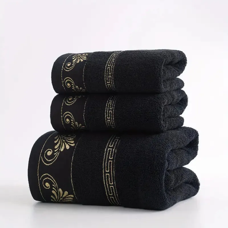 Bathroom Ultra-Soft Cotton Towel Set - 3pcs