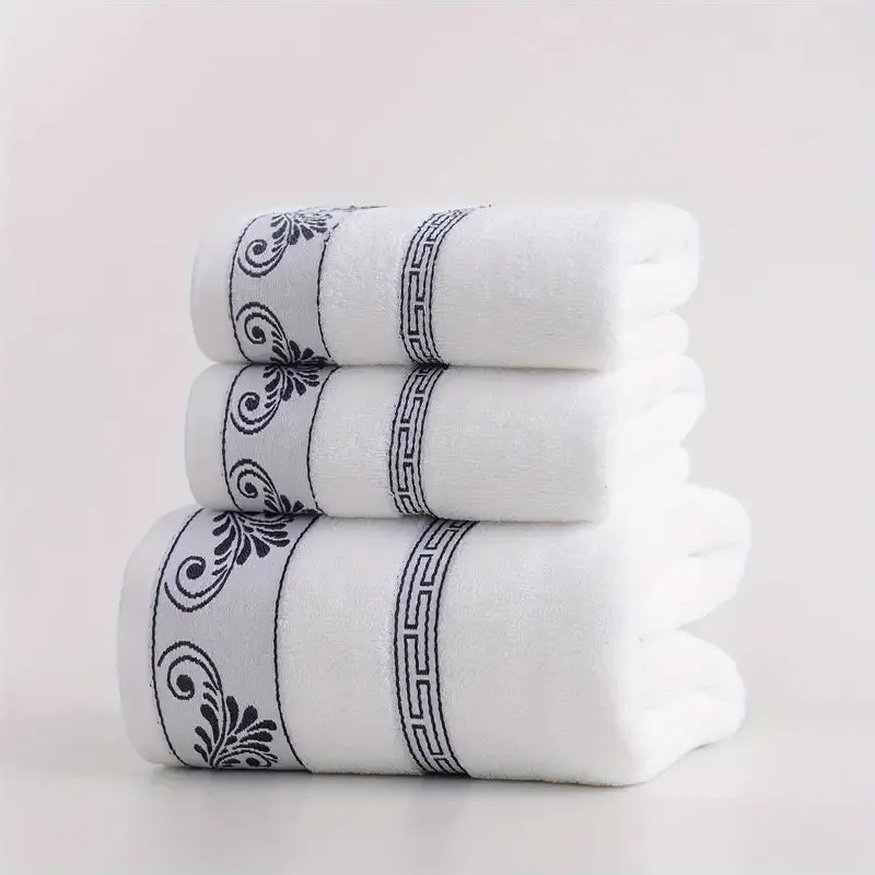 Bathroom Ultra-Soft Cotton Towel Set - 3pcs