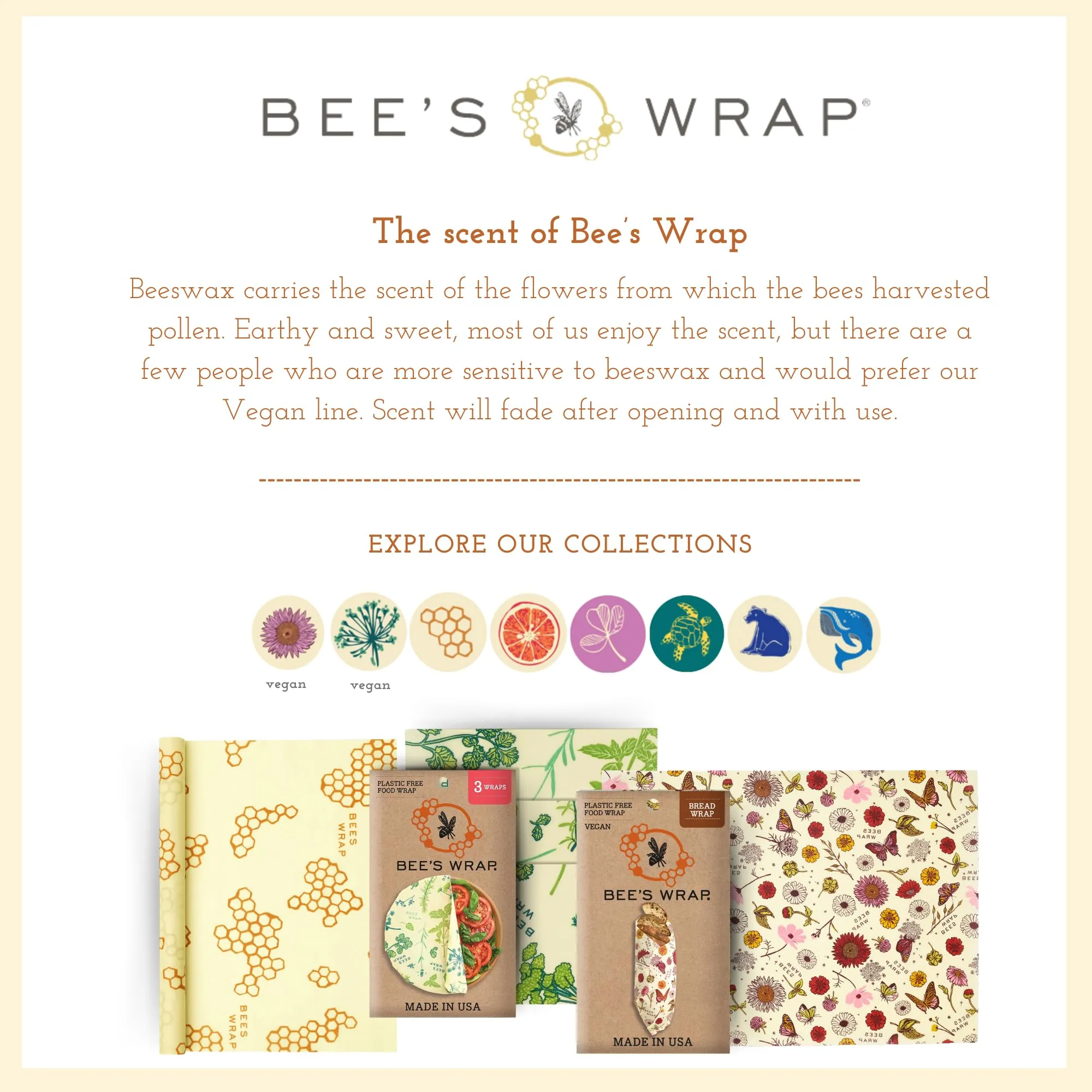 Bee's Wrap: Reusable Beeswax Food Wraps - Plastic-Free (Pack of 3)