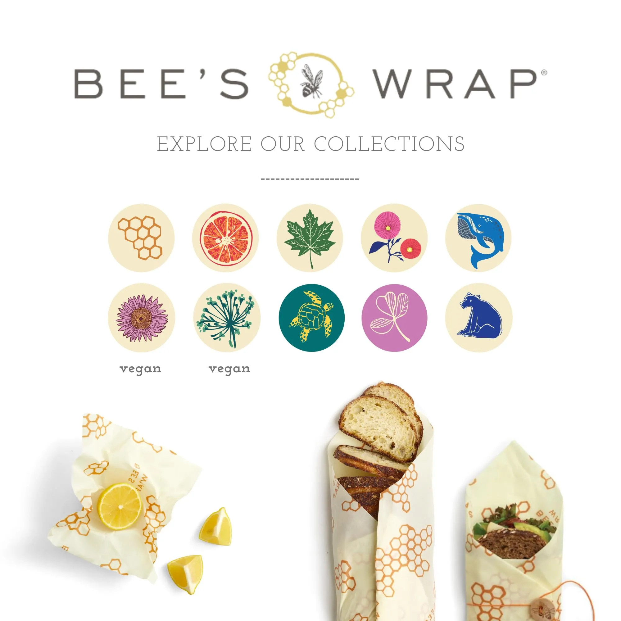 Bee's Wrap: Reusable Beeswax Food Wraps - Plastic-Free (Pack of 3)