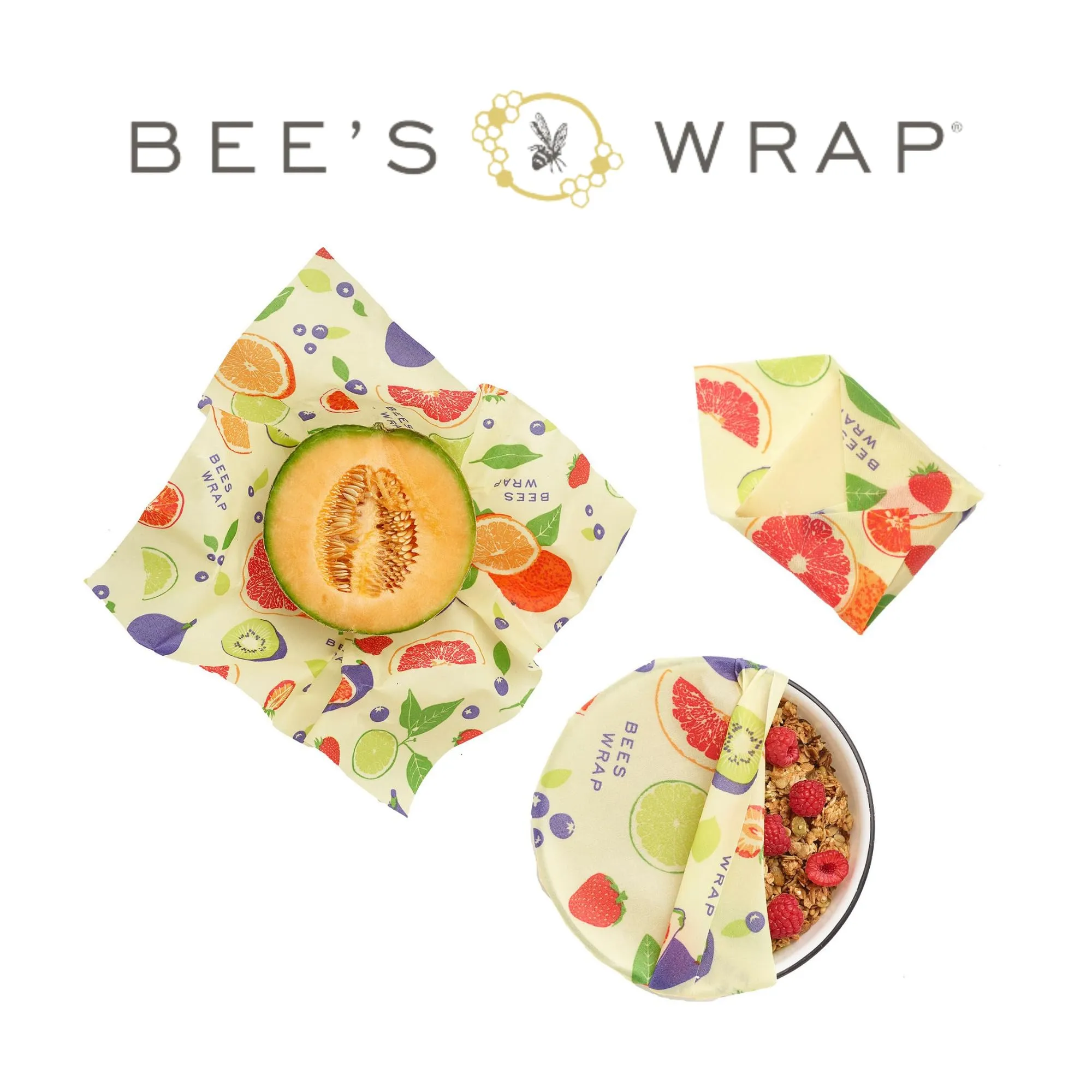 Bee's Wrap: Reusable Beeswax Food Wraps - Plastic-Free (Pack of 3)