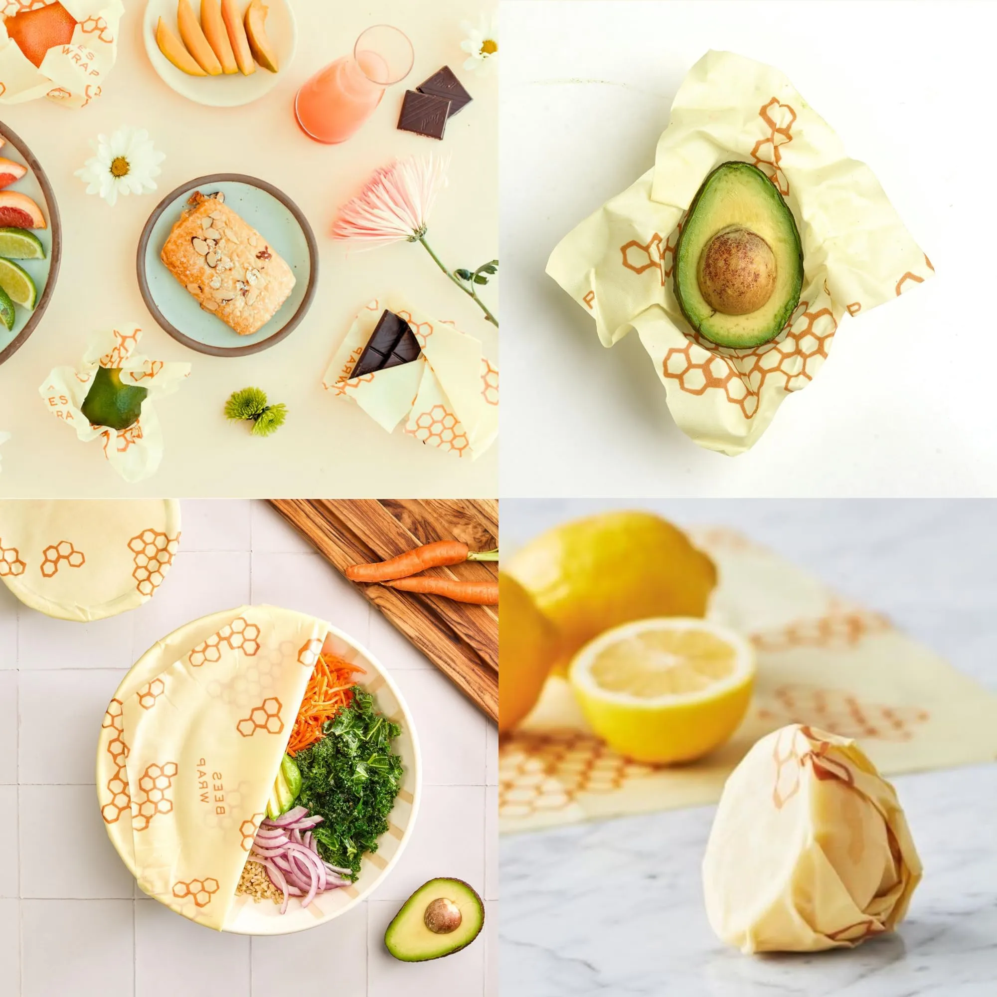 Bee's Wrap: Reusable Beeswax Food Wraps - Plastic-Free (Pack of 3)