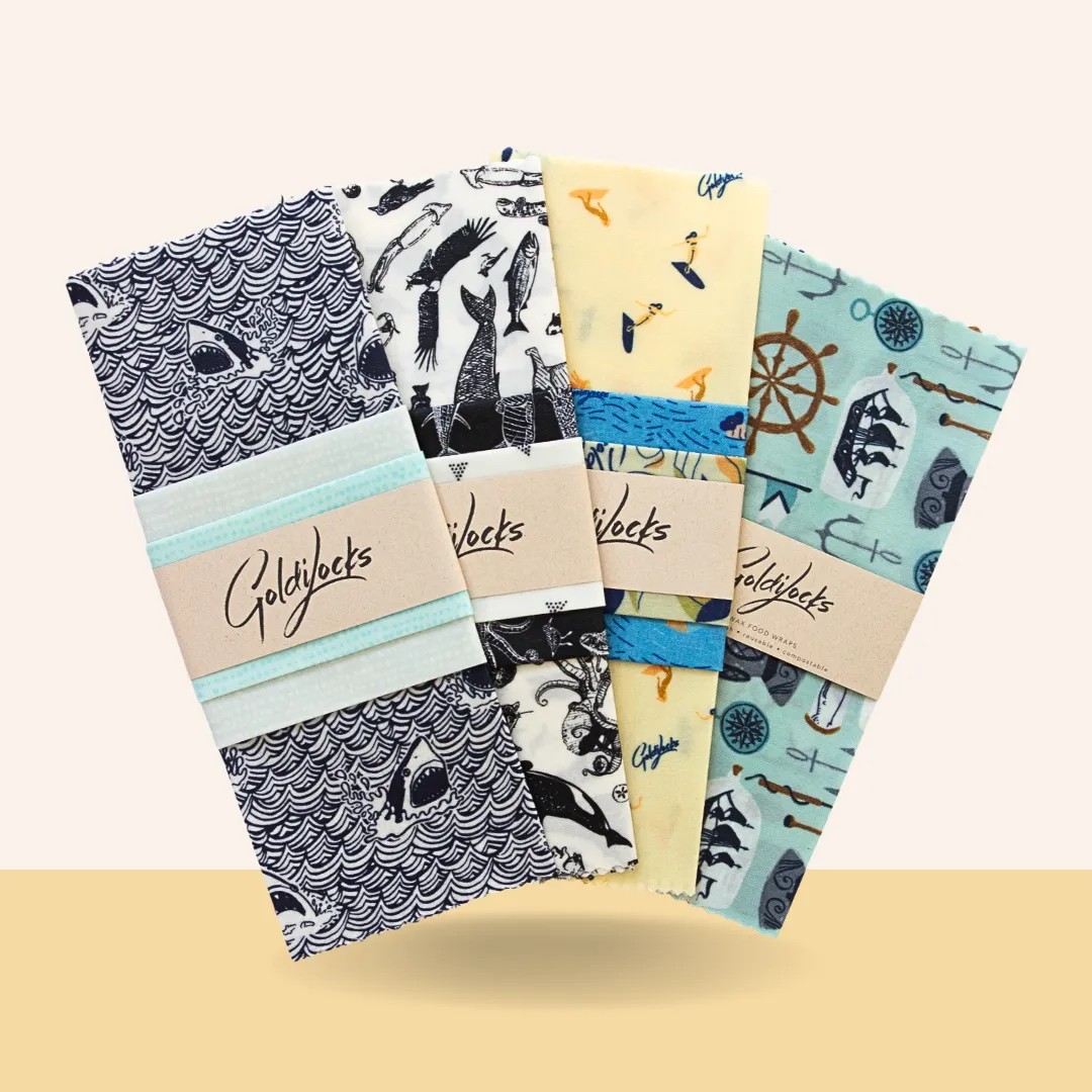 Beeswax Food Wraps: Ocean Favourites Bundle