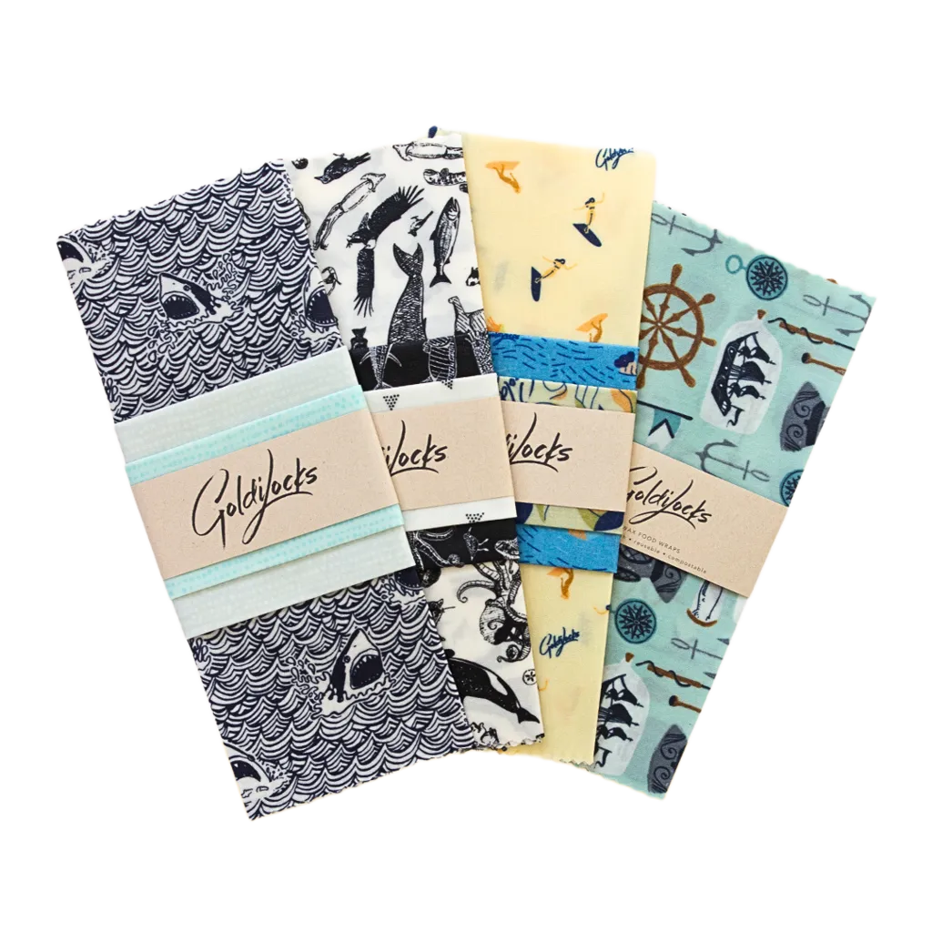 Beeswax Food Wraps: Ocean Favourites Bundle