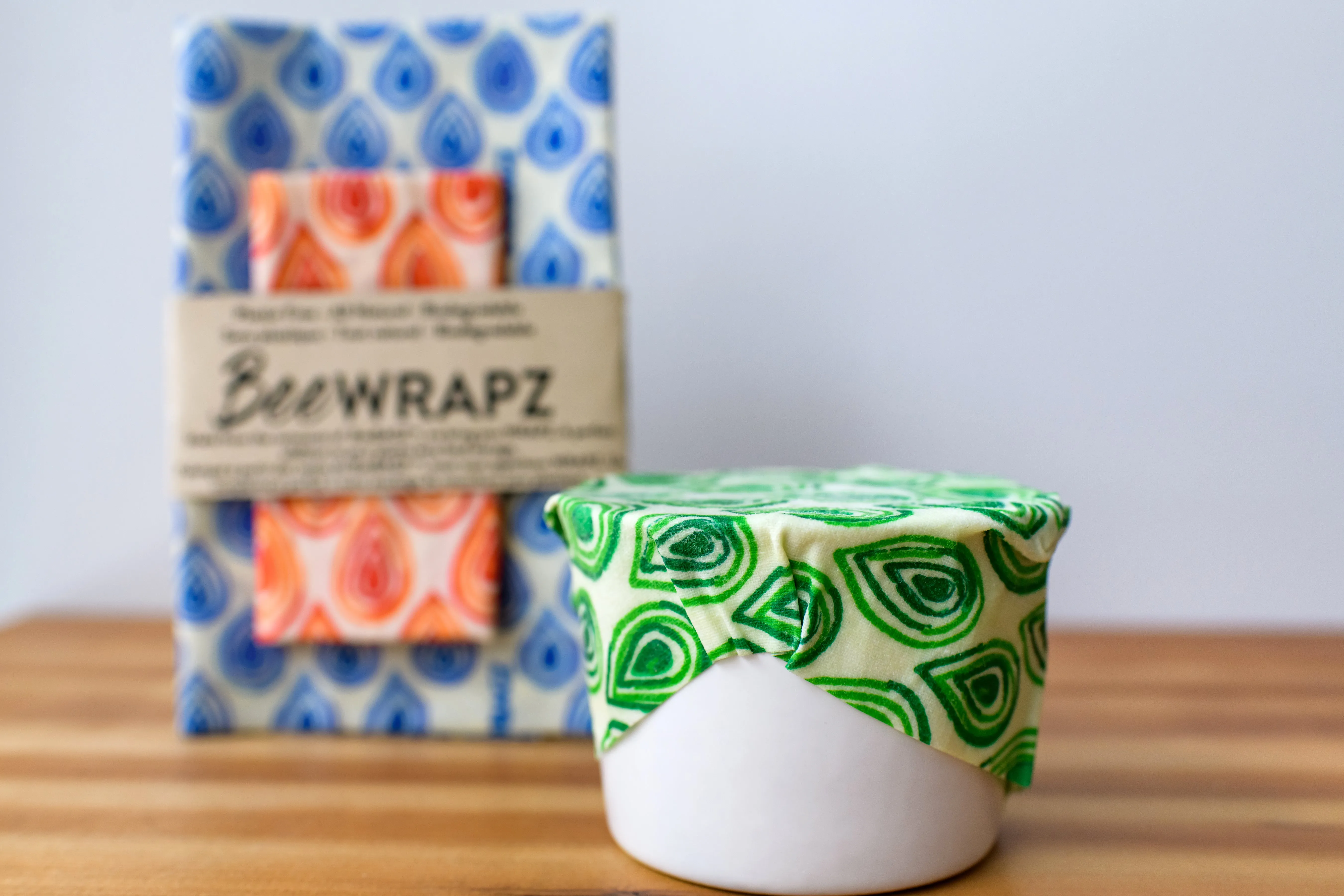 BeeWRAPZ™ Pack of 2 - Beeswax Reusable Food Wraps