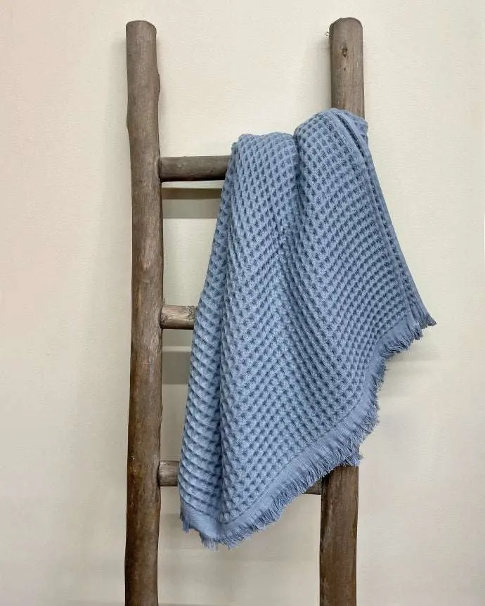 Blue Lycia Turkish Cotton Waffle Bath Towel 36x63" 1pc