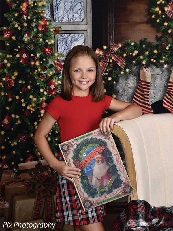 Christmas Lodge Printed Photo Backdrop