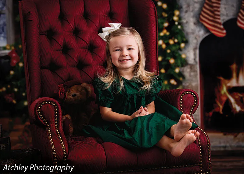 Christmas Lodge Printed Photo Backdrop