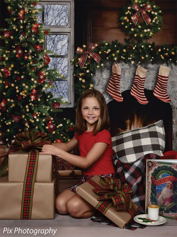 Christmas Lodge Printed Photo Backdrop