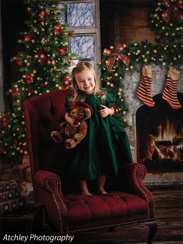 Christmas Lodge Printed Photo Backdrop