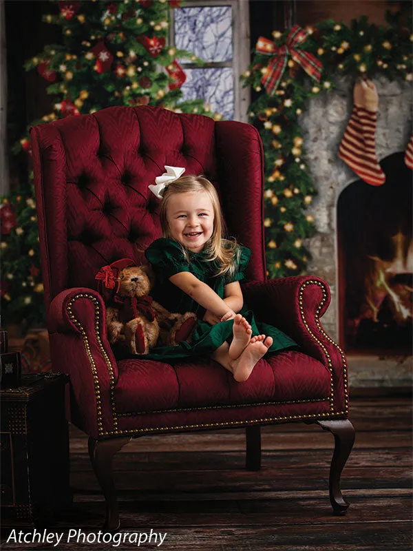 Christmas Lodge Printed Photo Backdrop