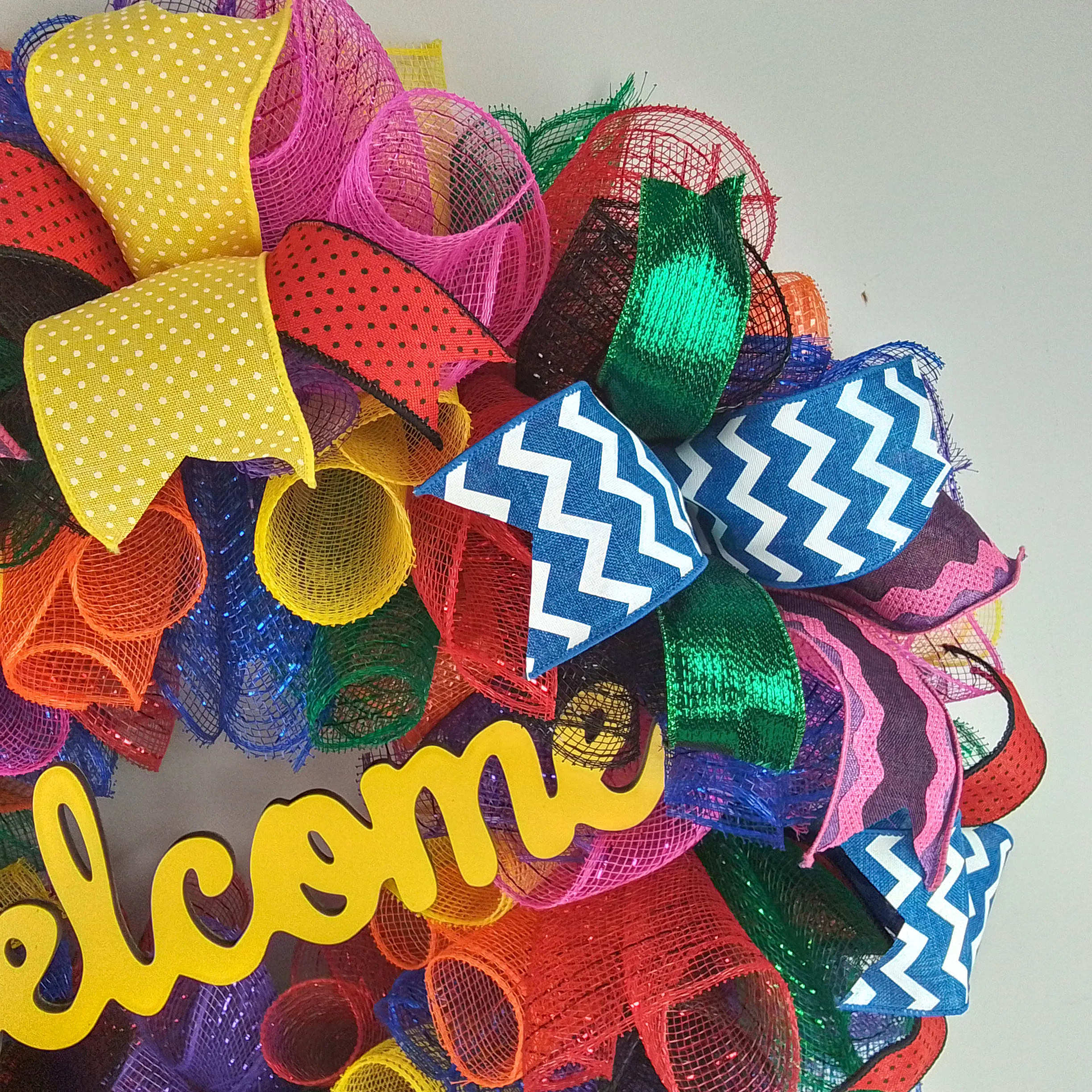 Colorful Welcome Wreath, Multi Colored Wreaths