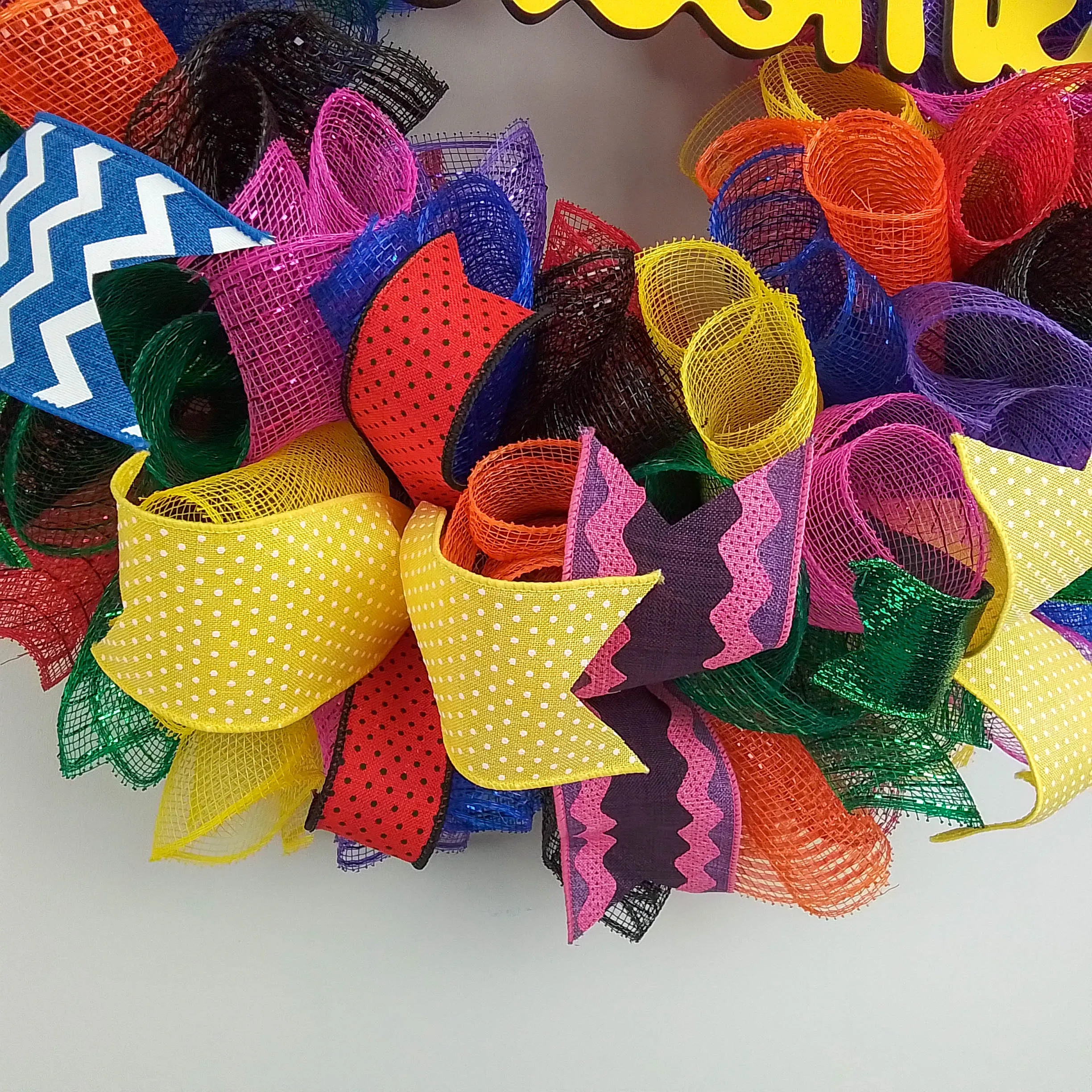 Colorful Welcome Wreath, Multi Colored Wreaths