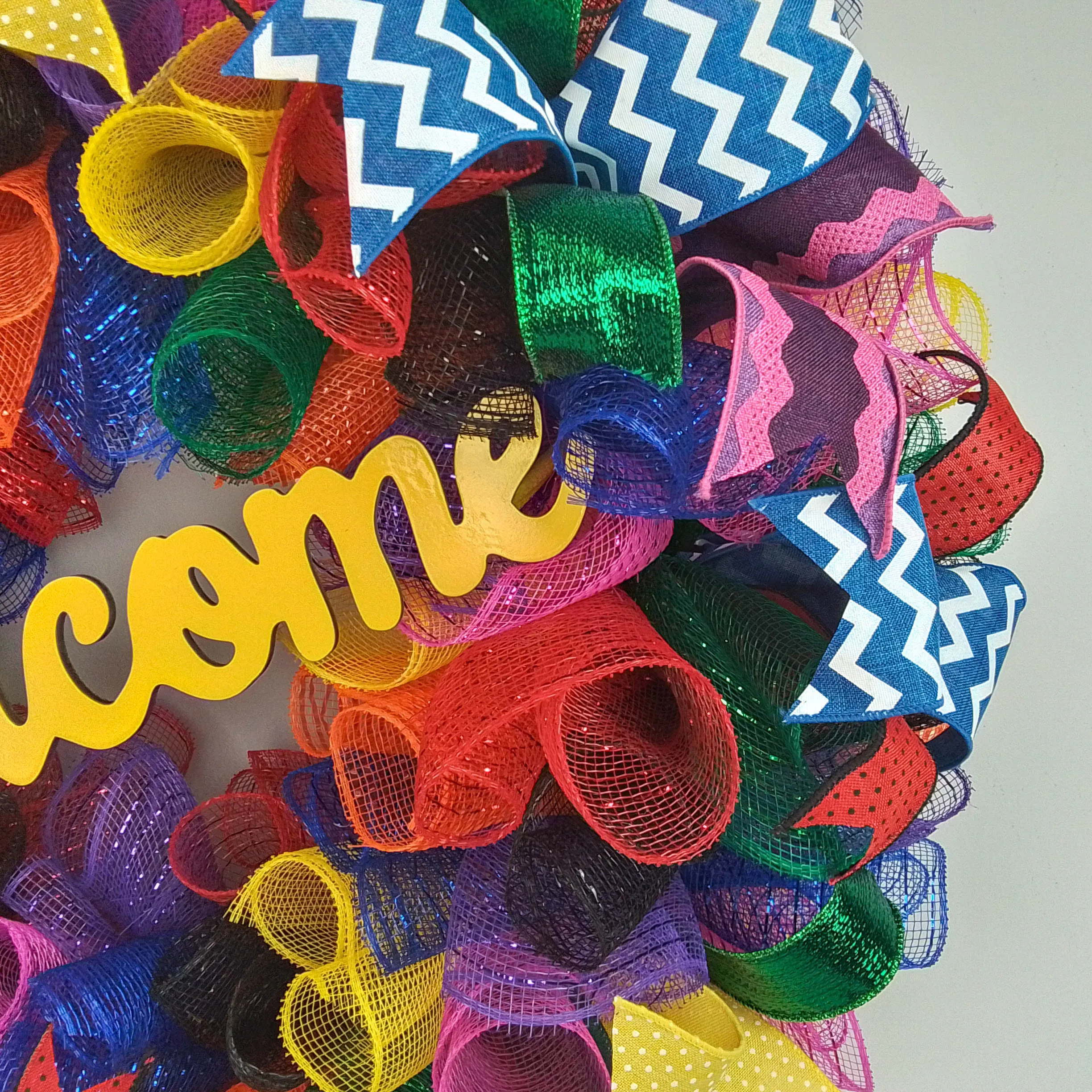 Colorful Welcome Wreath, Multi Colored Wreaths