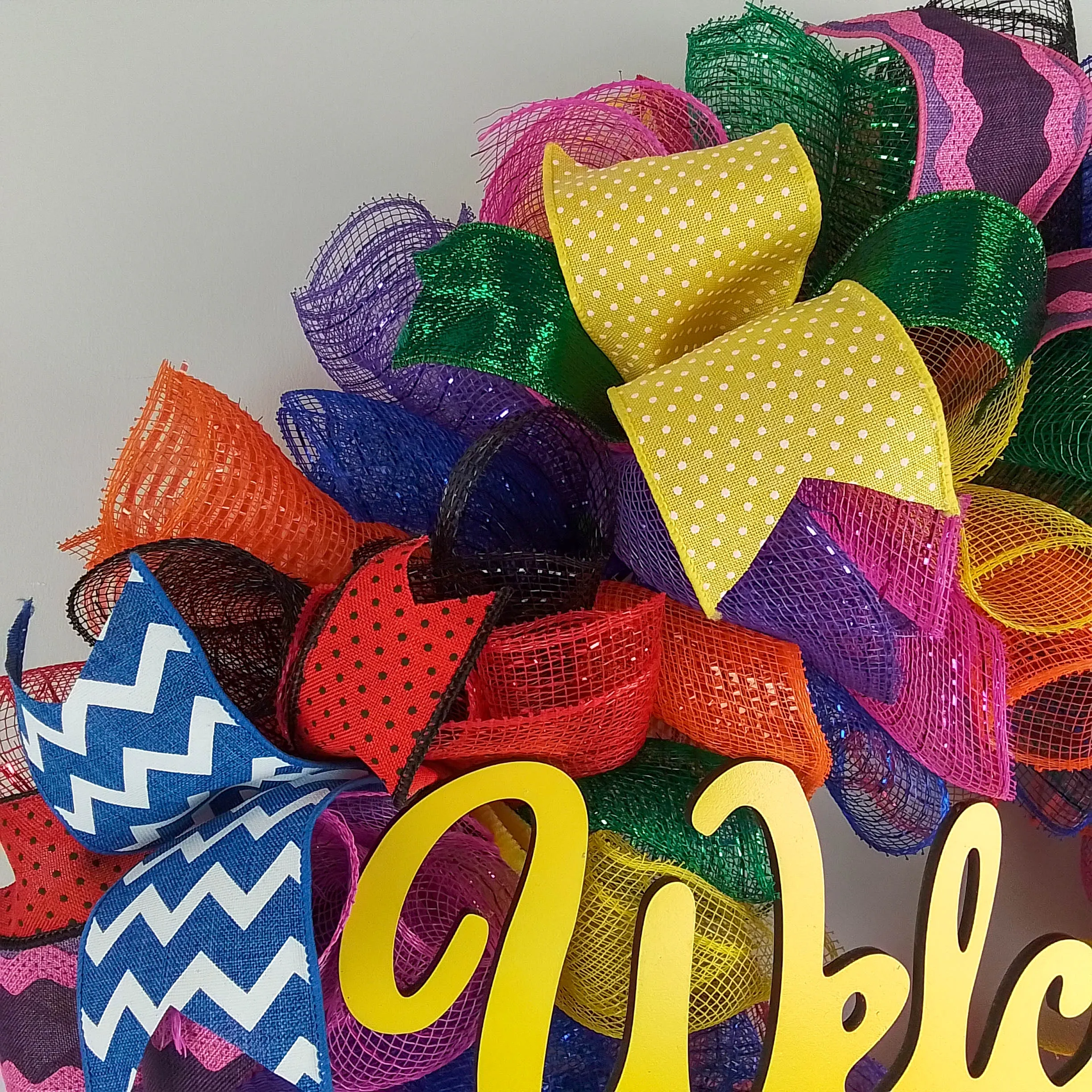 Colorful Welcome Wreath, Multi Colored Wreaths