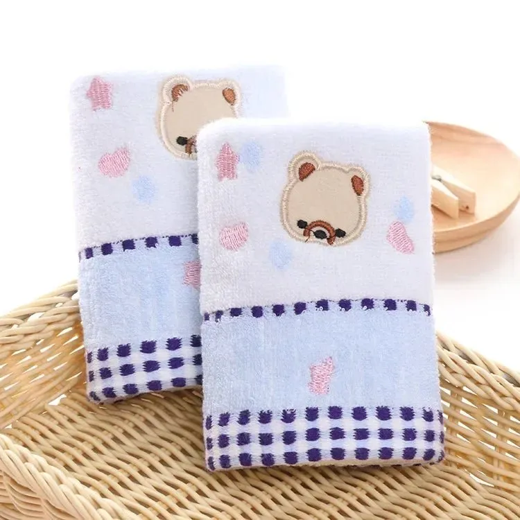 Cute Cartoon Bear Jacquard Cotton Face Towels - 2pcs Set