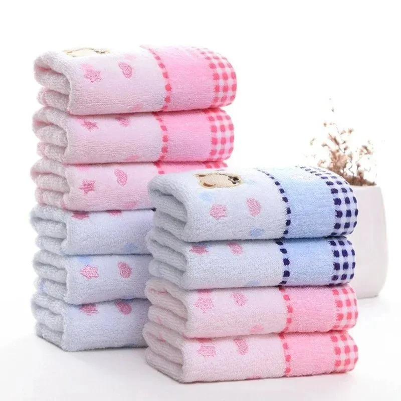 Cute Cartoon Bear Jacquard Cotton Face Towels - 2pcs Set