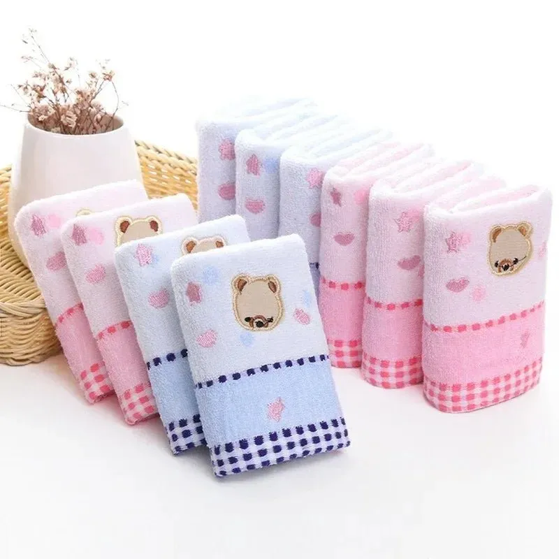 Cute Cartoon Bear Jacquard Cotton Face Towels - 2pcs Set