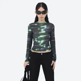 Cyberpunk Green Lights Mesh Top