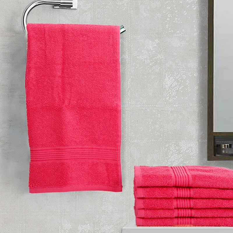 Eva Quick Dry Hand Towel (Pink) - Set Of Six