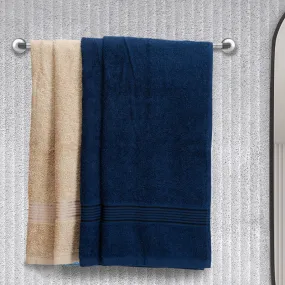 Eva Quick Dry Hand Towel (Taupe & Navy Blue) - Set Of Four