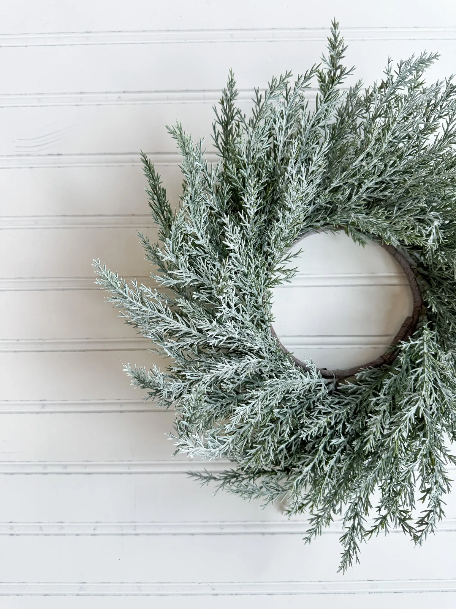 Frosted Blue Cedar Mini Wreath