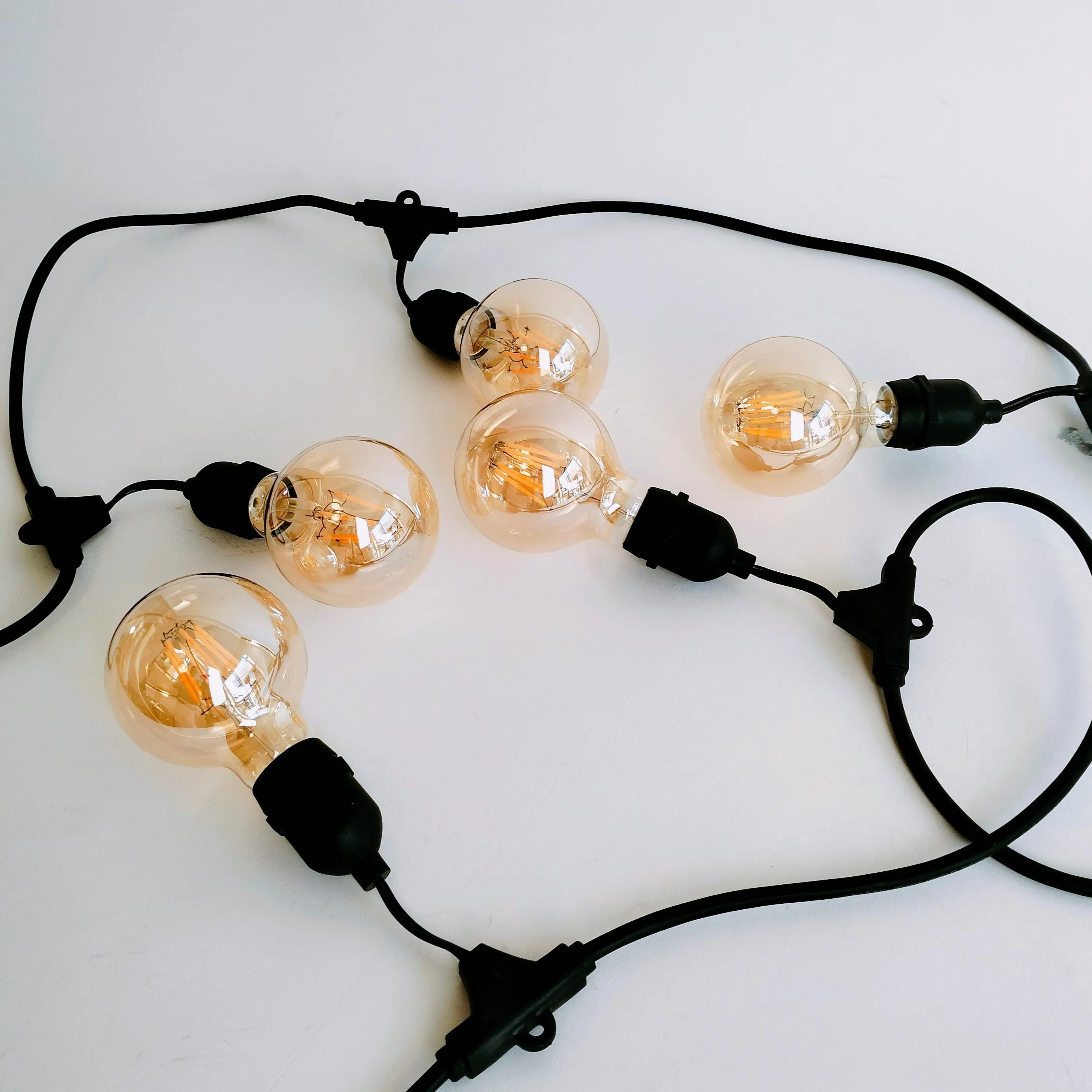 G80 Amber Bulb | 10m 10 Bulbs | Drop Hang Dimmable Festoon Lights