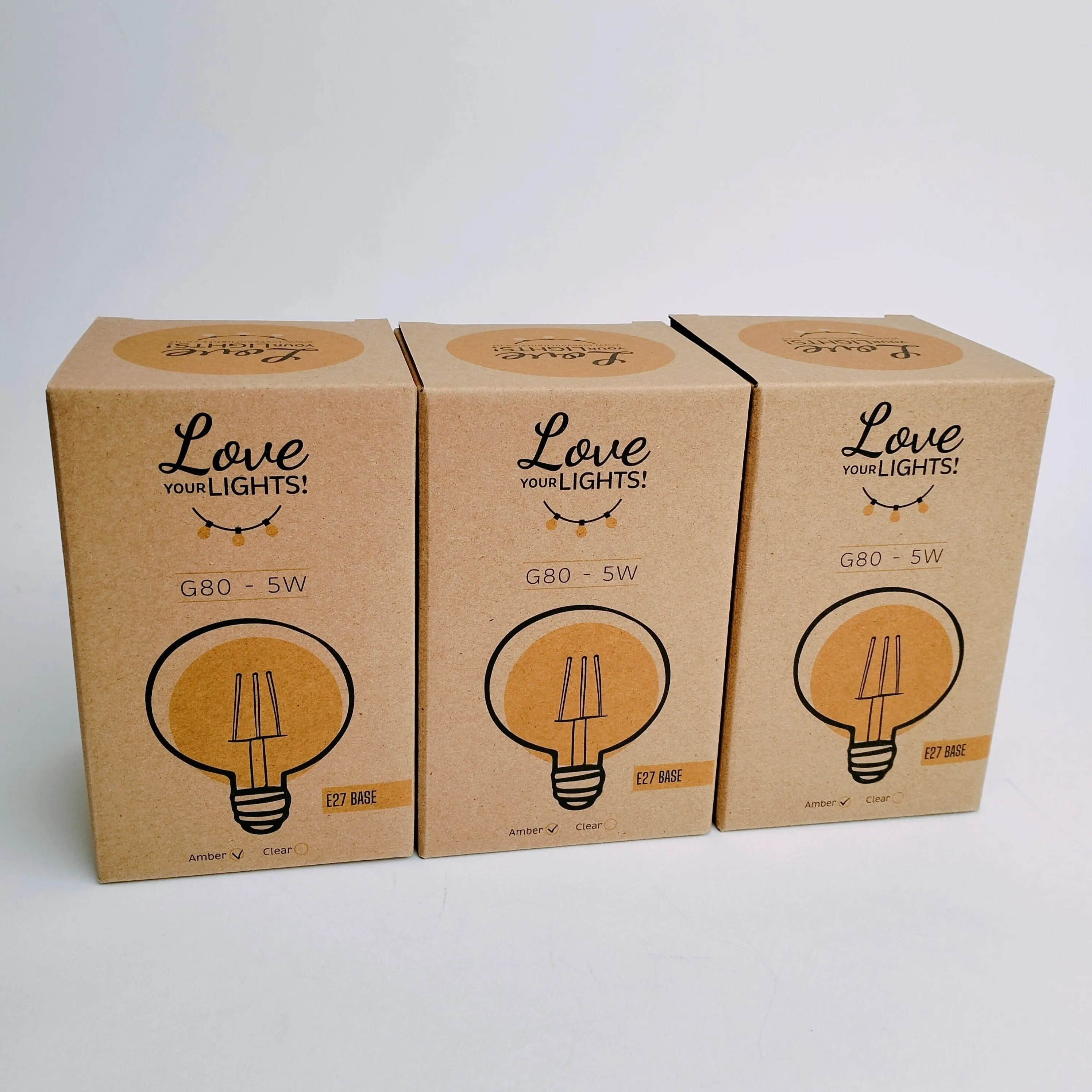 G80 Amber Bulb | 10m 10 Bulbs | Drop Hang Dimmable Festoon Lights