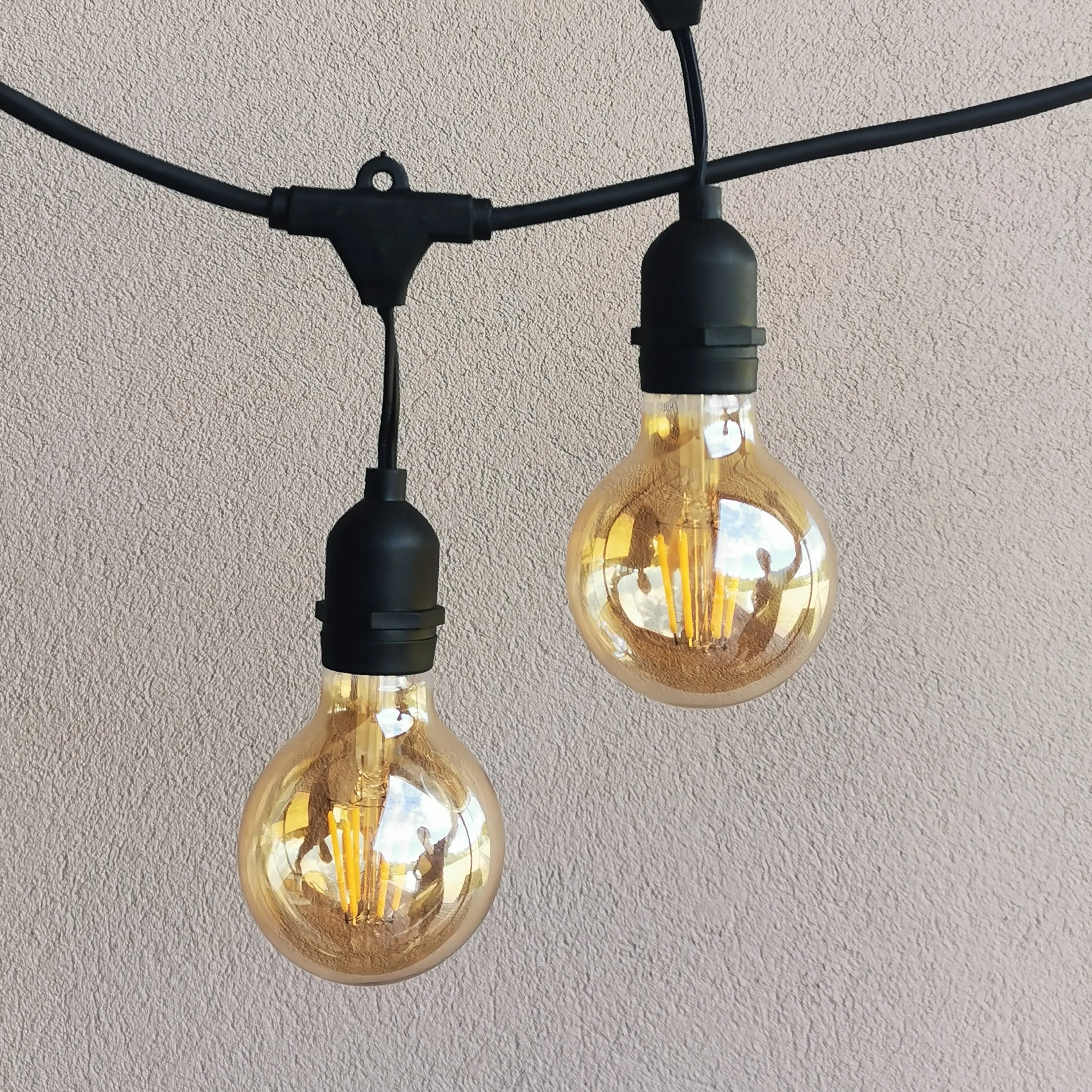 G80 Amber Bulb | 10m 10 Bulbs | Drop Hang Dimmable Festoon Lights