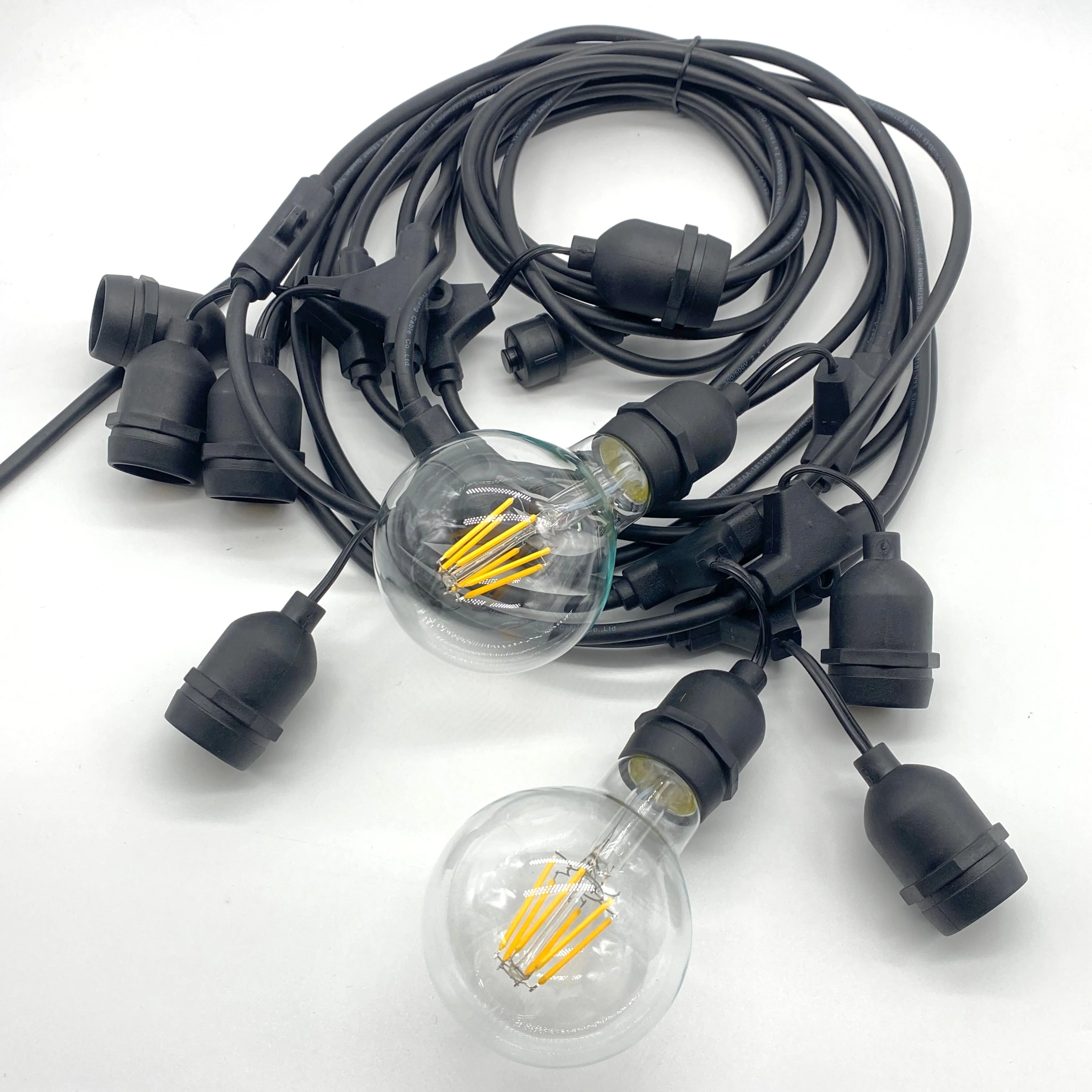 G80 Clear Bulb | 10m 10 Bulbs | Drop Hang Dimmable Festoon Lights