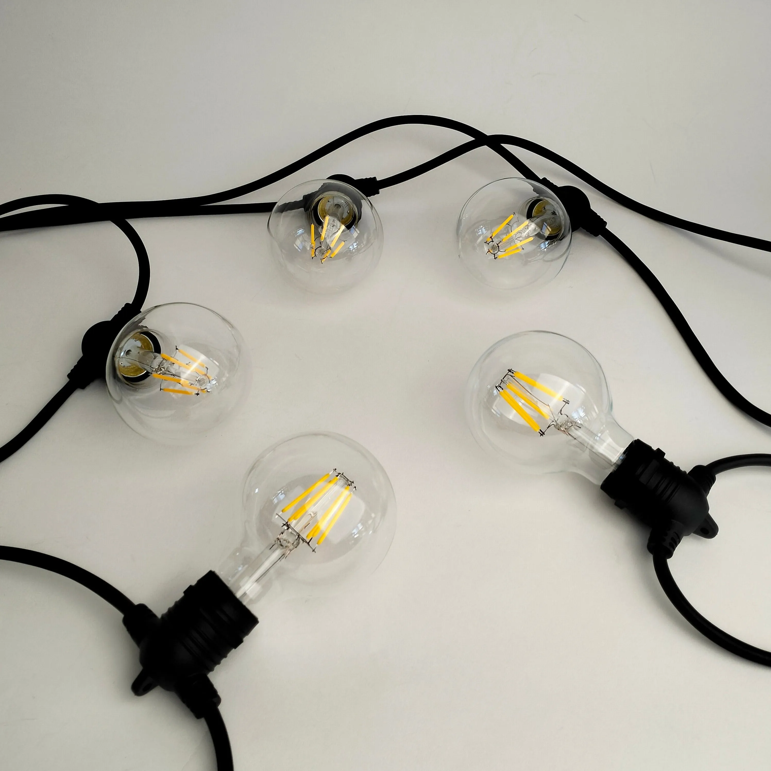 G80 Clear Bulb | 10m 20 Bulbs | Flush Mount Dimmable Festoon Lights