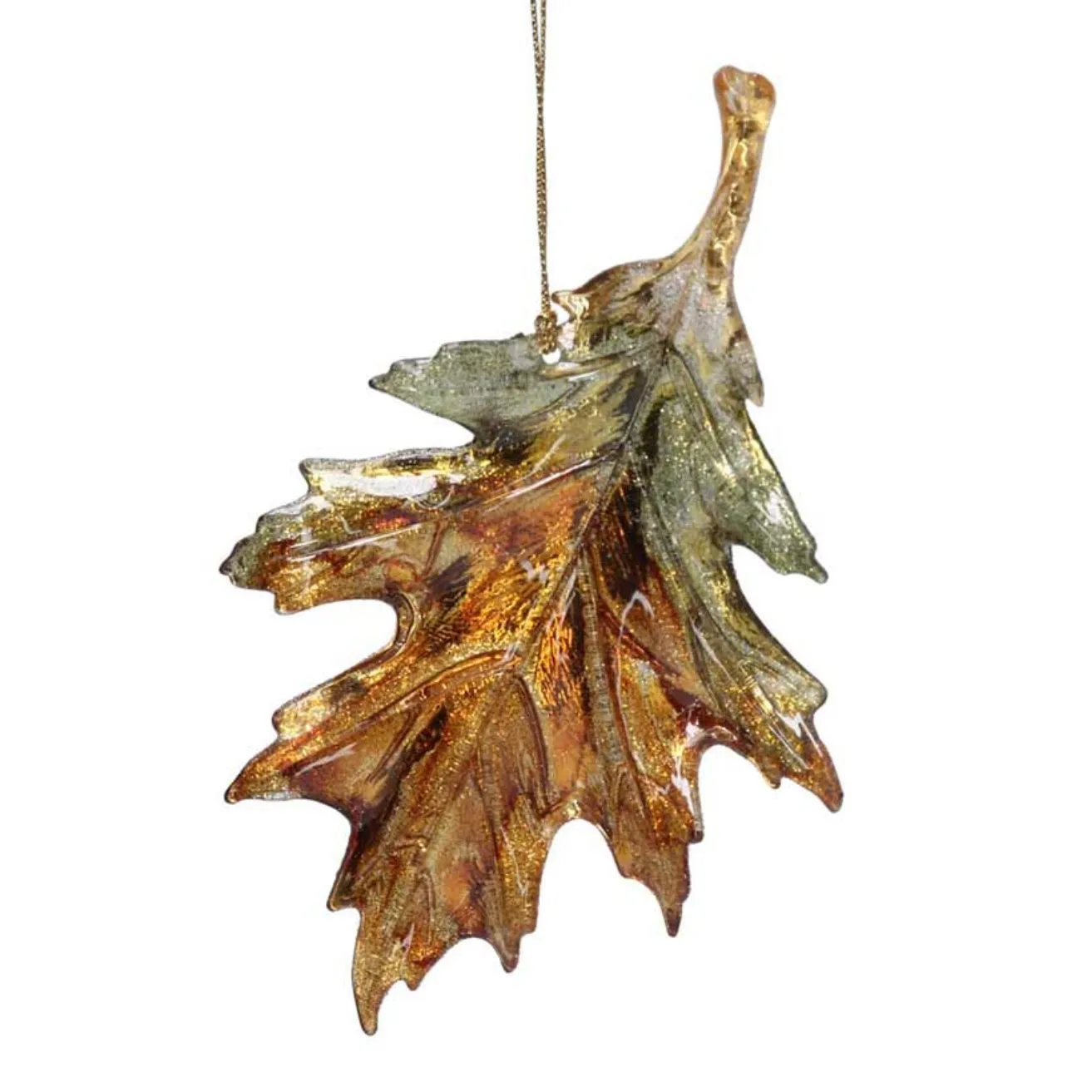 Gisela Graham 10cm Ambergreen Acrylic Leaf Decoration