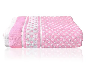 Heart Home Multiuses Dot Printed Soft Cotton Bath Towel, 30"x60"(Pink)