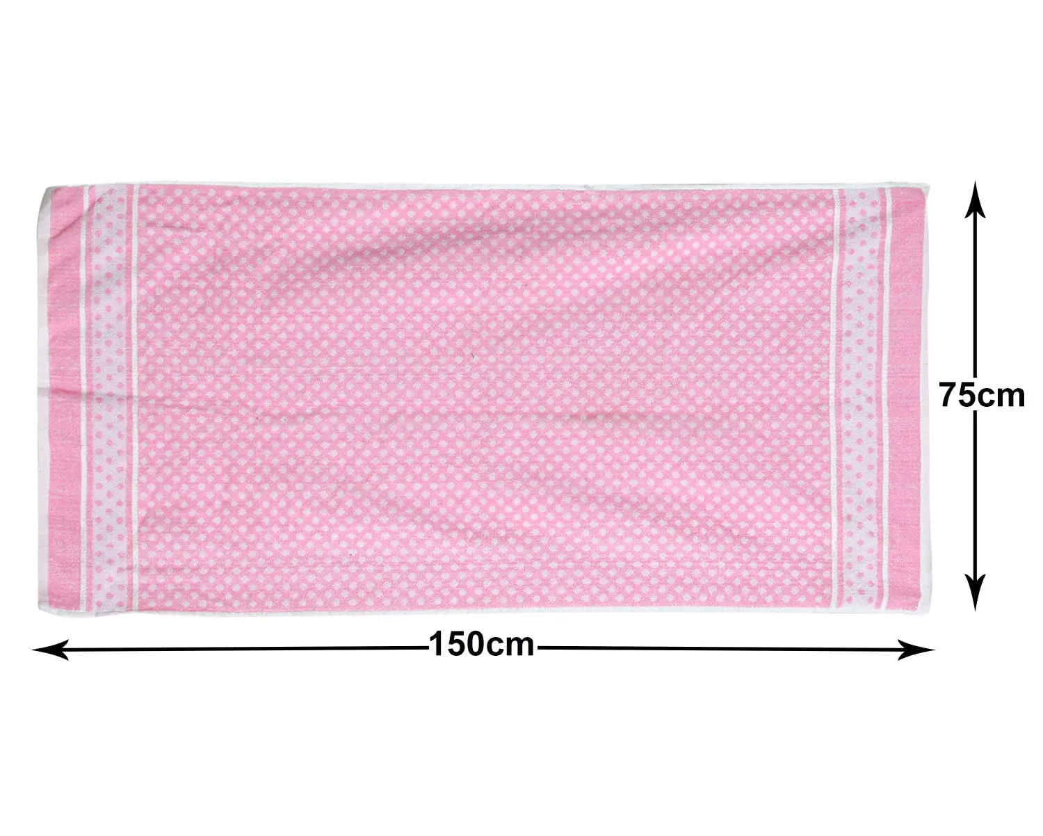 Heart Home Multiuses Dot Printed Soft Cotton Bath Towel, 30"x60"(Pink)