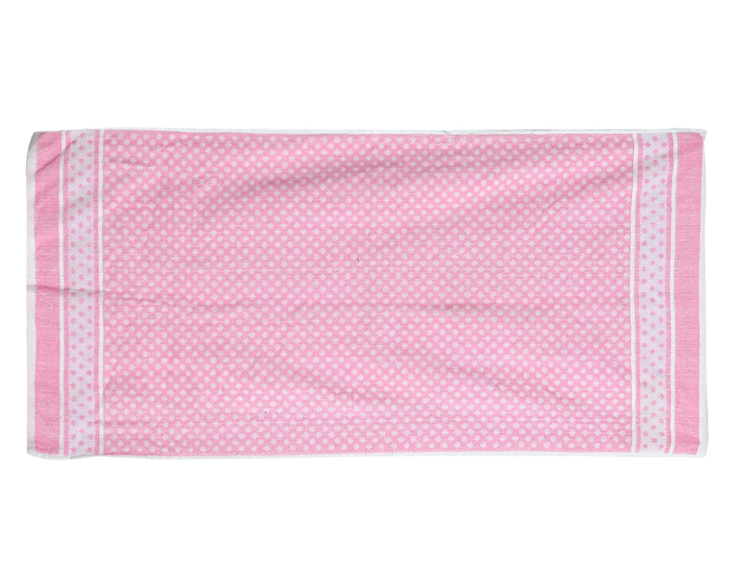 Heart Home Multiuses Dot Printed Soft Cotton Bath Towel, 30"x60"(Pink)